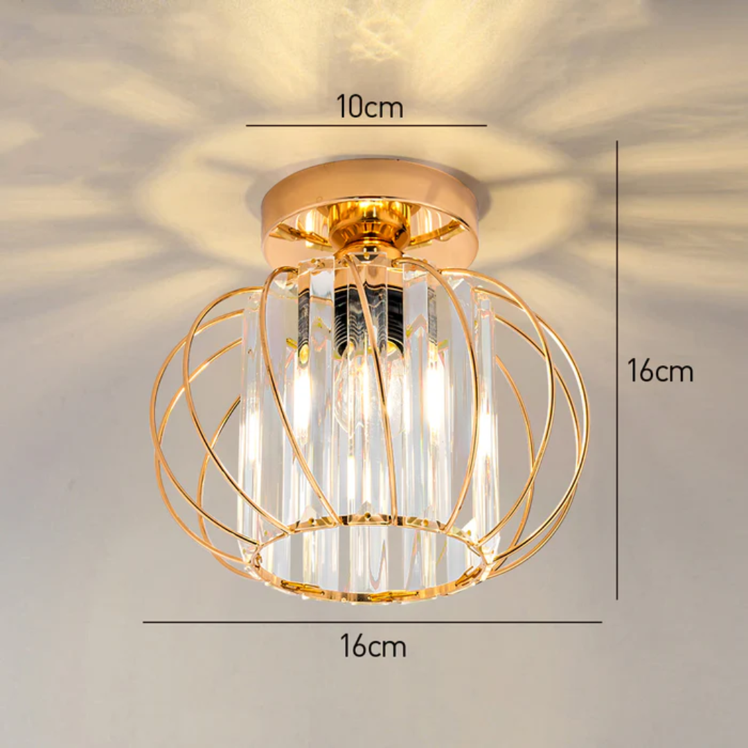 Luminária de teto em vidro AureliaGlow com brilho ambiente suave para salas de estar