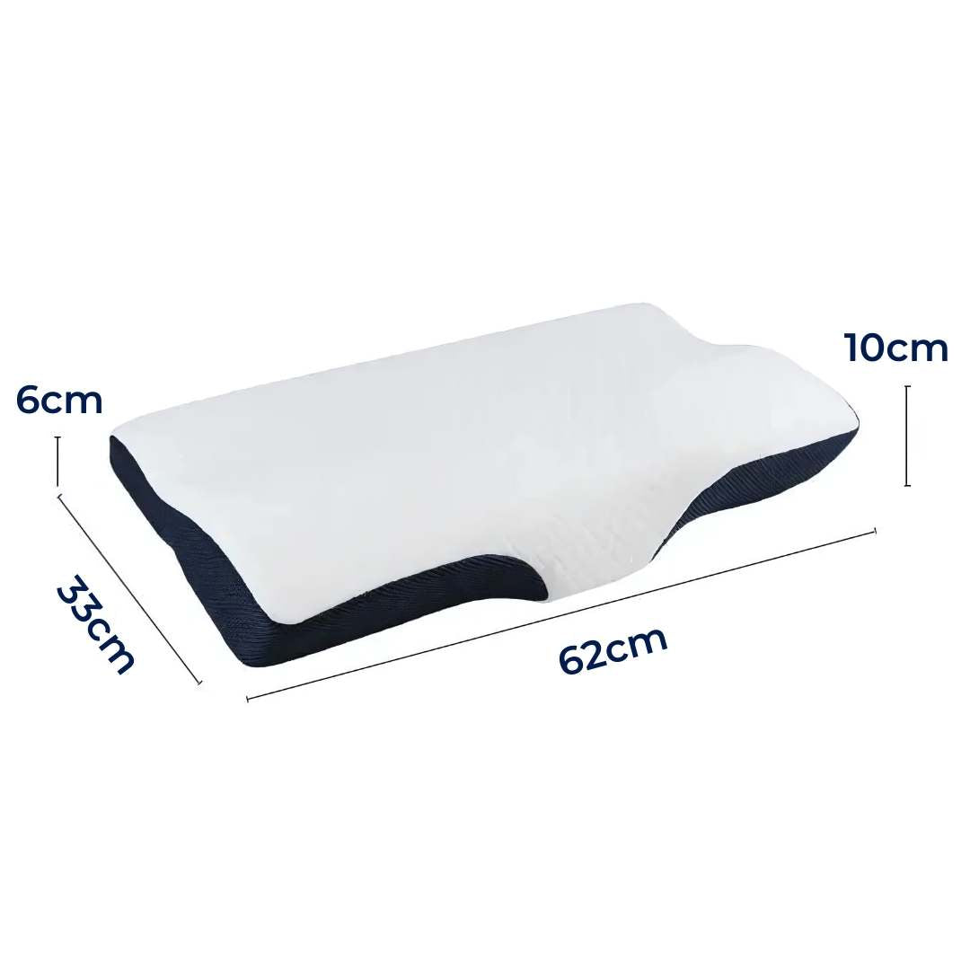 NexaRest Contoured Memory Foam Neck Pillow — Ergonomic Spinal Alignment