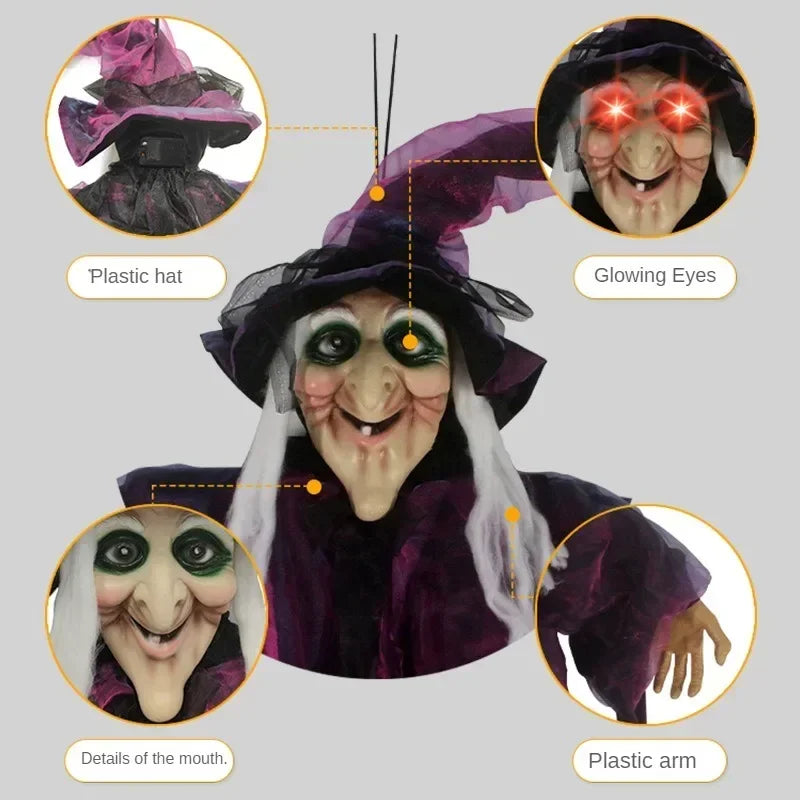 Animated Halloween Witch Decor with Sound and Glowing Eyes | Filindra