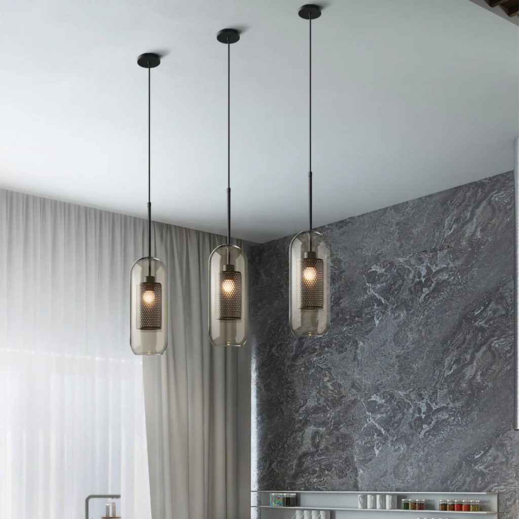 Lyrael Glas Pendelleuchte für Esszimmer im Vintage-Stil