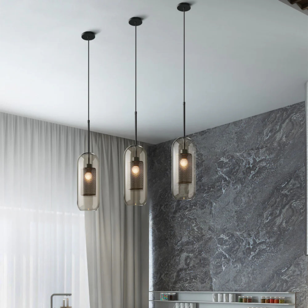 Lyrael Glas Pendelleuchte für Esszimmer im Vintage-Stil