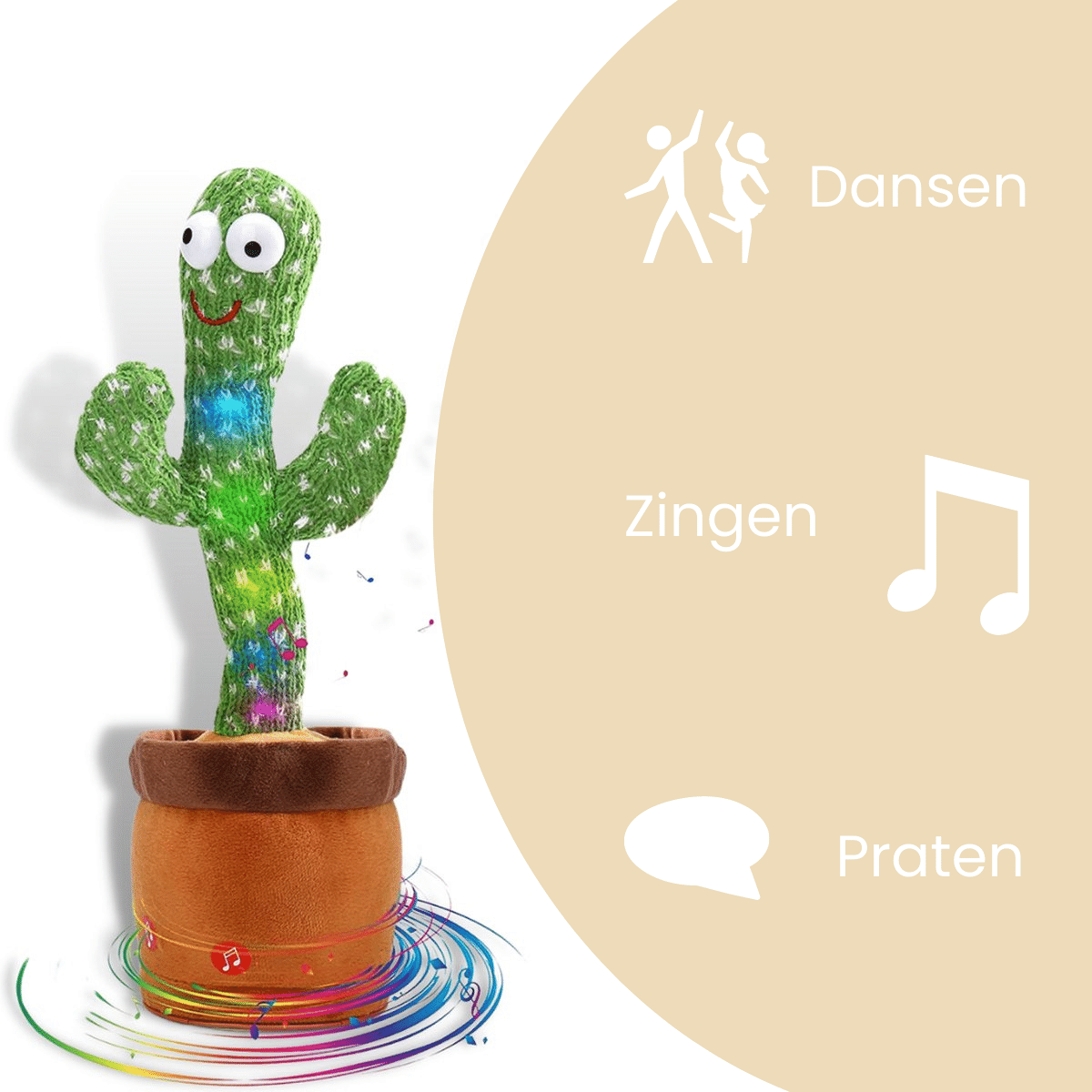 Happy Cactus παιχνίδι που χορεύει και ενεργοποιείται με ήχο — τραγουδά και κινείται