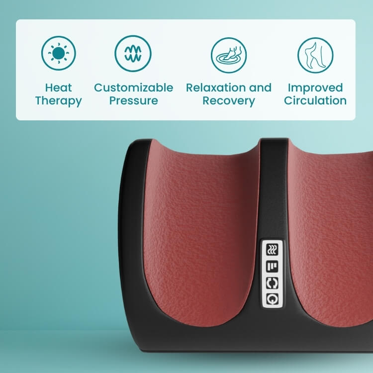 CircuRelief Pro Dual Foot And Calf Massager With Compression Shiatsu Deep