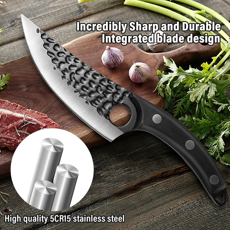 Faca de cozinha japonesa artesanal Huusk Premium Control — fio de corte de precisão