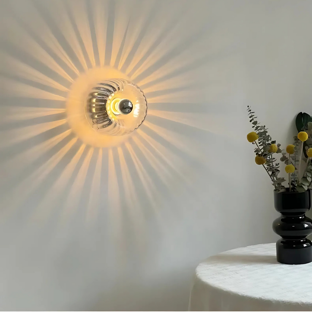 AstraGlass Bauhaus Wall Lamp With Silver Finish For Indoor Lighting