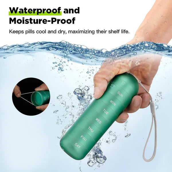 Aluminum 7 Days Portable Pill Organizer for Travel, Pill Box Pill Container | Filindra