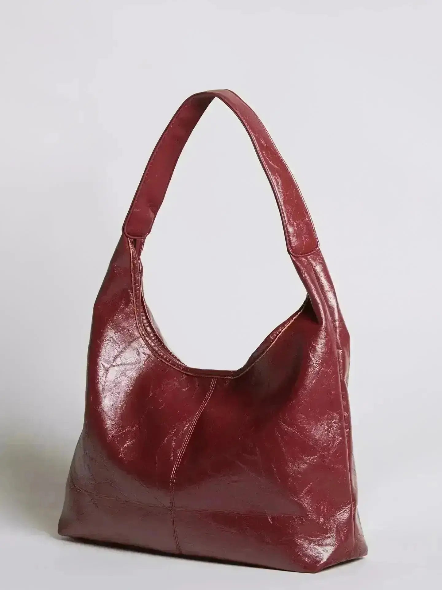 Saco de couro vintage envelhecido — inclui estojo de cosméticos