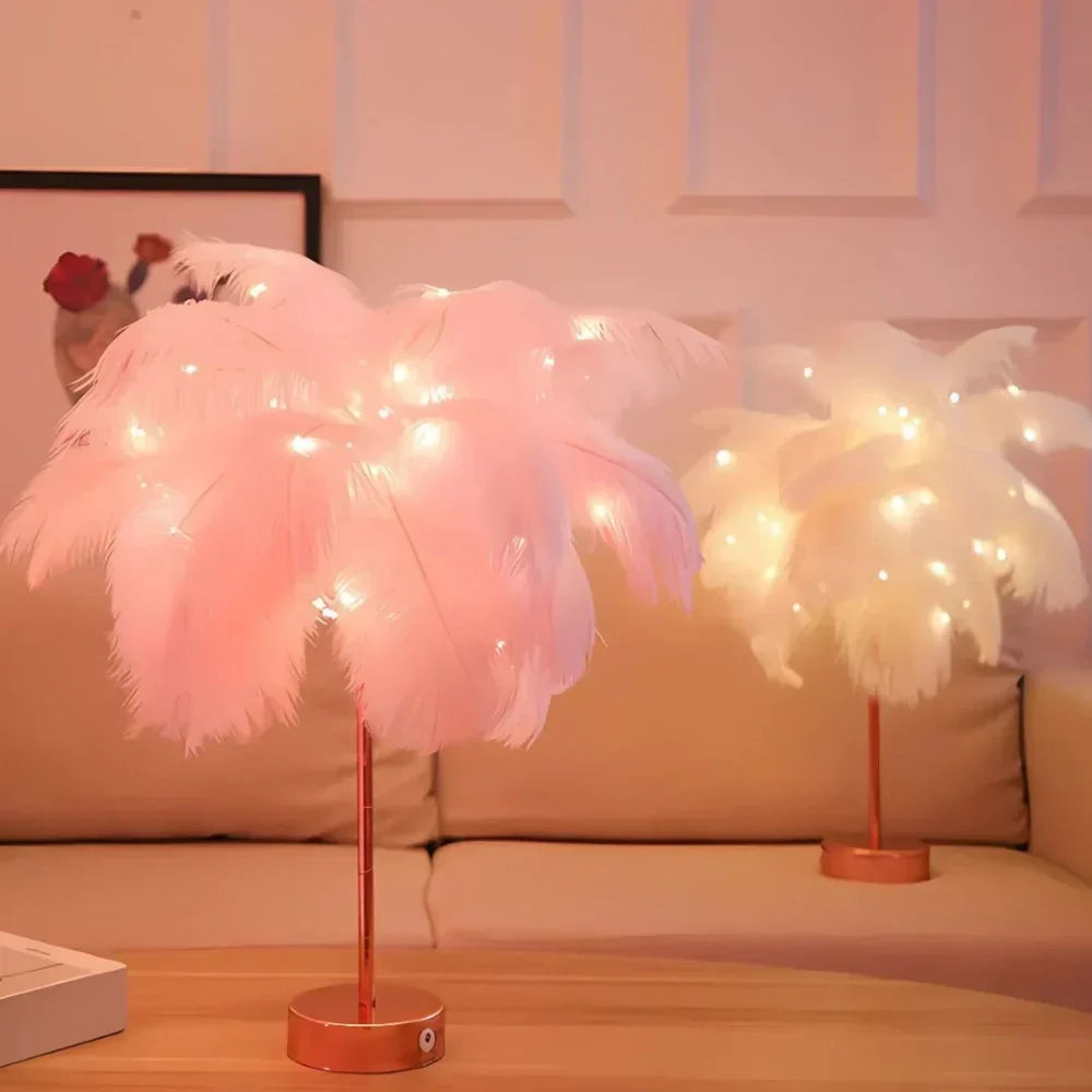 Aurora Feather Lamp — Elegant Soft-Glow Accent Lighting