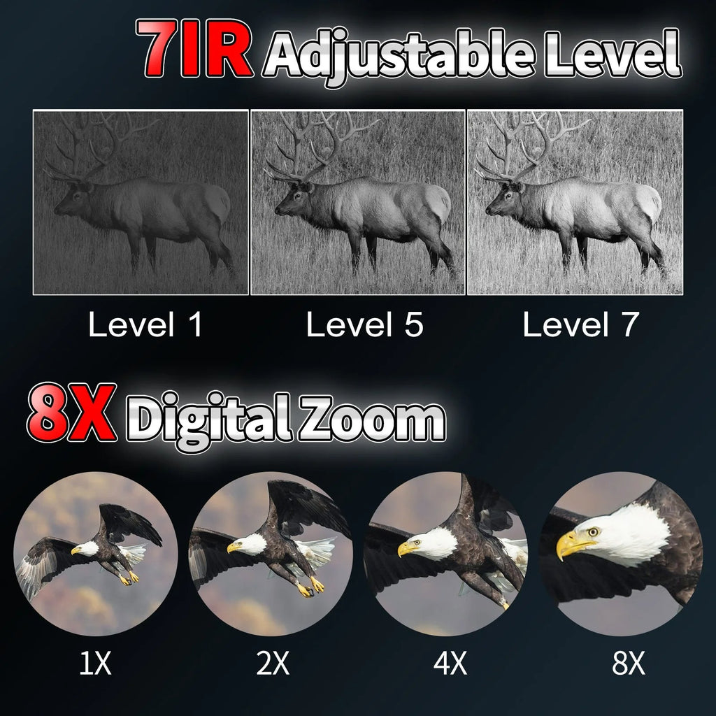 منظار ليلي ثلاثي الأبعاد بالأشعة تحت الحمراء - مستشعر 1.3MP، مدى 400m
