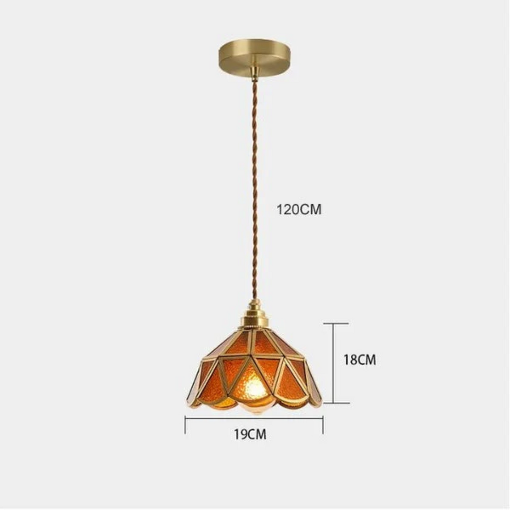 Lunara Dining Room Pendant Light With Stained Glass Design