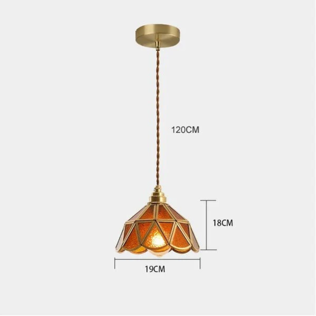 Lunara Dining Room Pendant Light With Stained Glass Design
