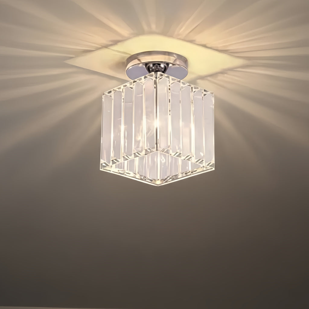Modern Ceiling Lamp Metal/Crystal Design in Black/Gold/Silver for Bedroom - Flindria