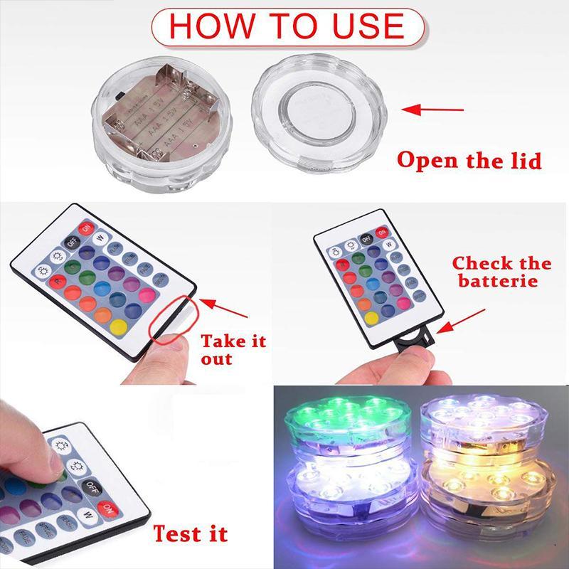 Remote-Operated Waterproof LED Pool Light Magnetic Suction