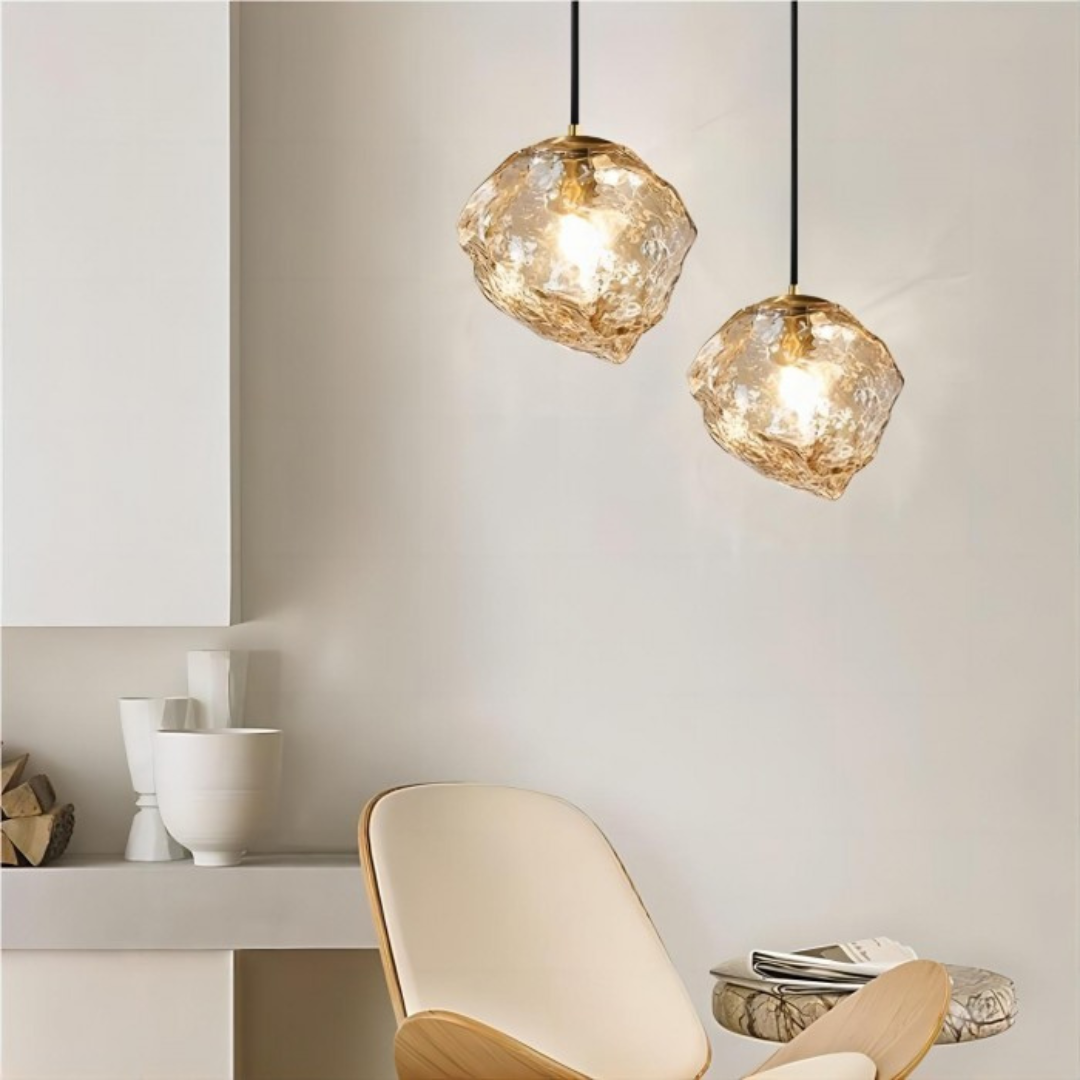 Aurelia Copper Glass Pendant Light For Dining Rooms And Living Areas