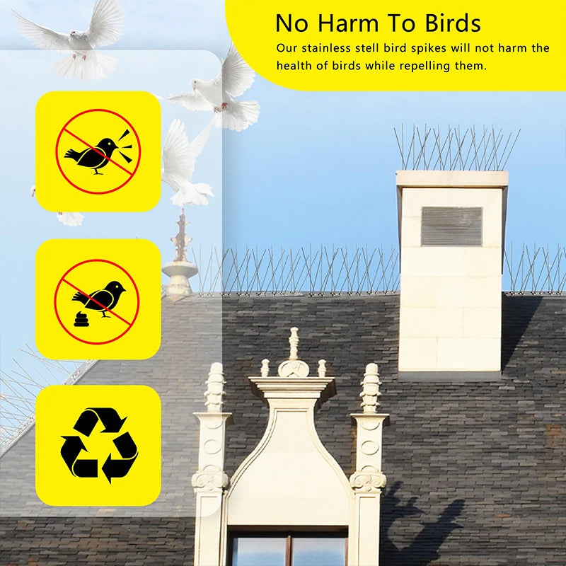 Outdoor Stainless Bird Repeller Spikes | Filindra