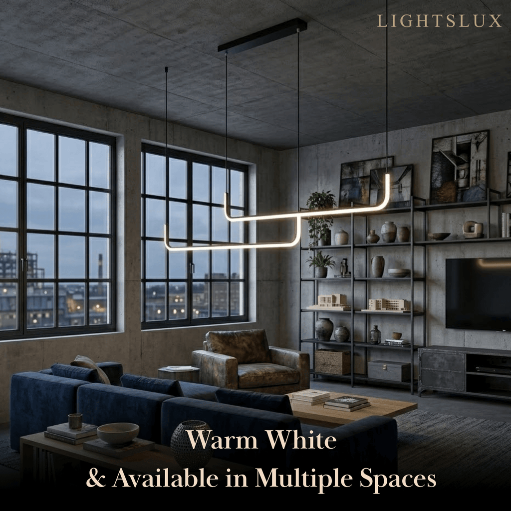 Minimalist Linear Pendant Light – Black/Gold Metal/Acrylic for Dining Room - Flindria