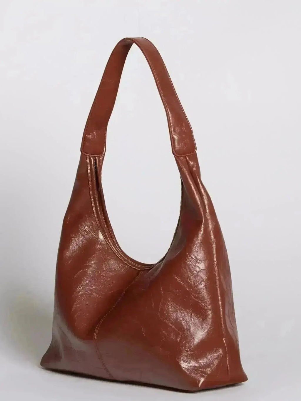 Saco de couro vintage envelhecido — inclui estojo de cosméticos