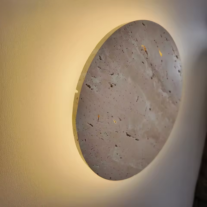 TerraLume Wall Light In Travertine Finish With Built In LED Glow