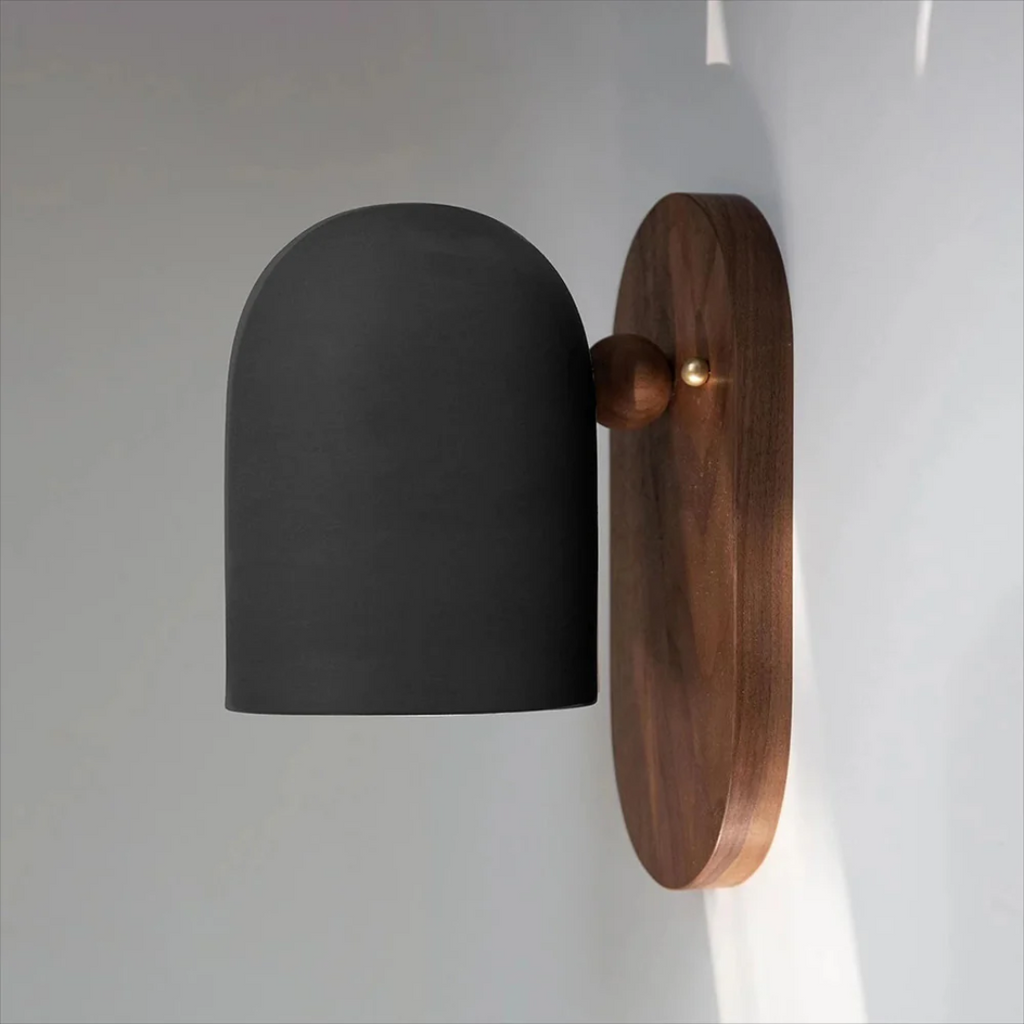 Lorentis Wall Lamp In Iron And Wood For Bedroom And Living Room