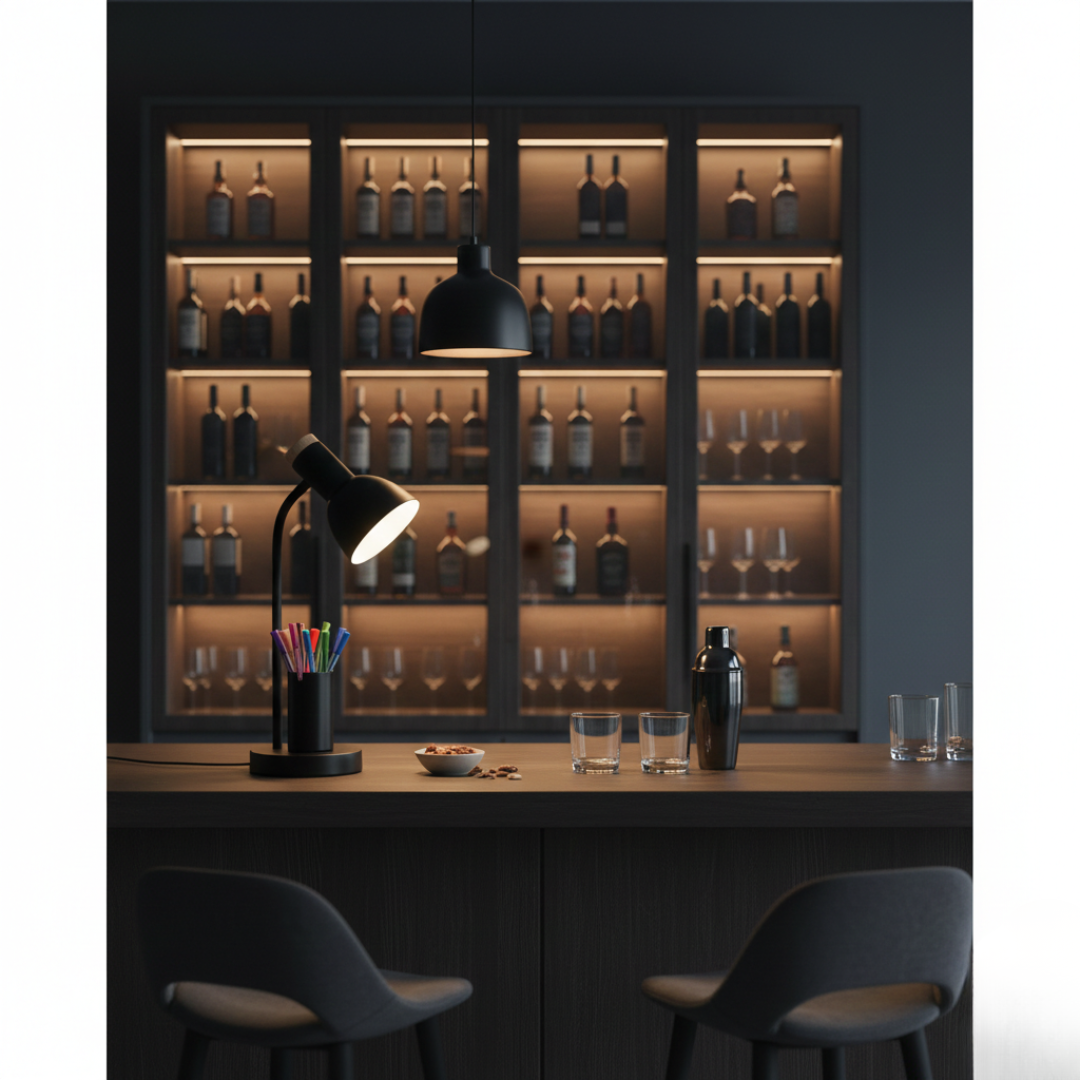 Compact 5W LED Table Lamp Built-In Pen Holder