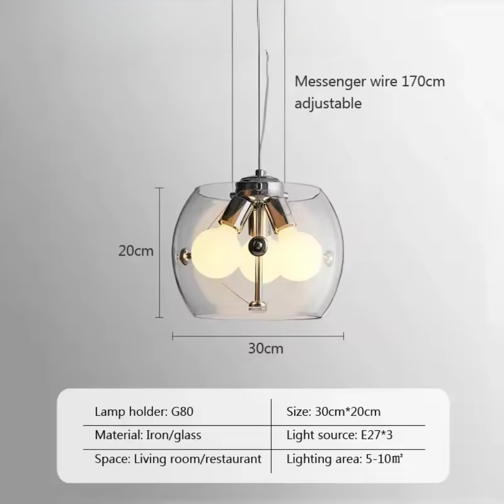 NovaLume Glass LED Pendant Light for Kitchens and Dining Areas