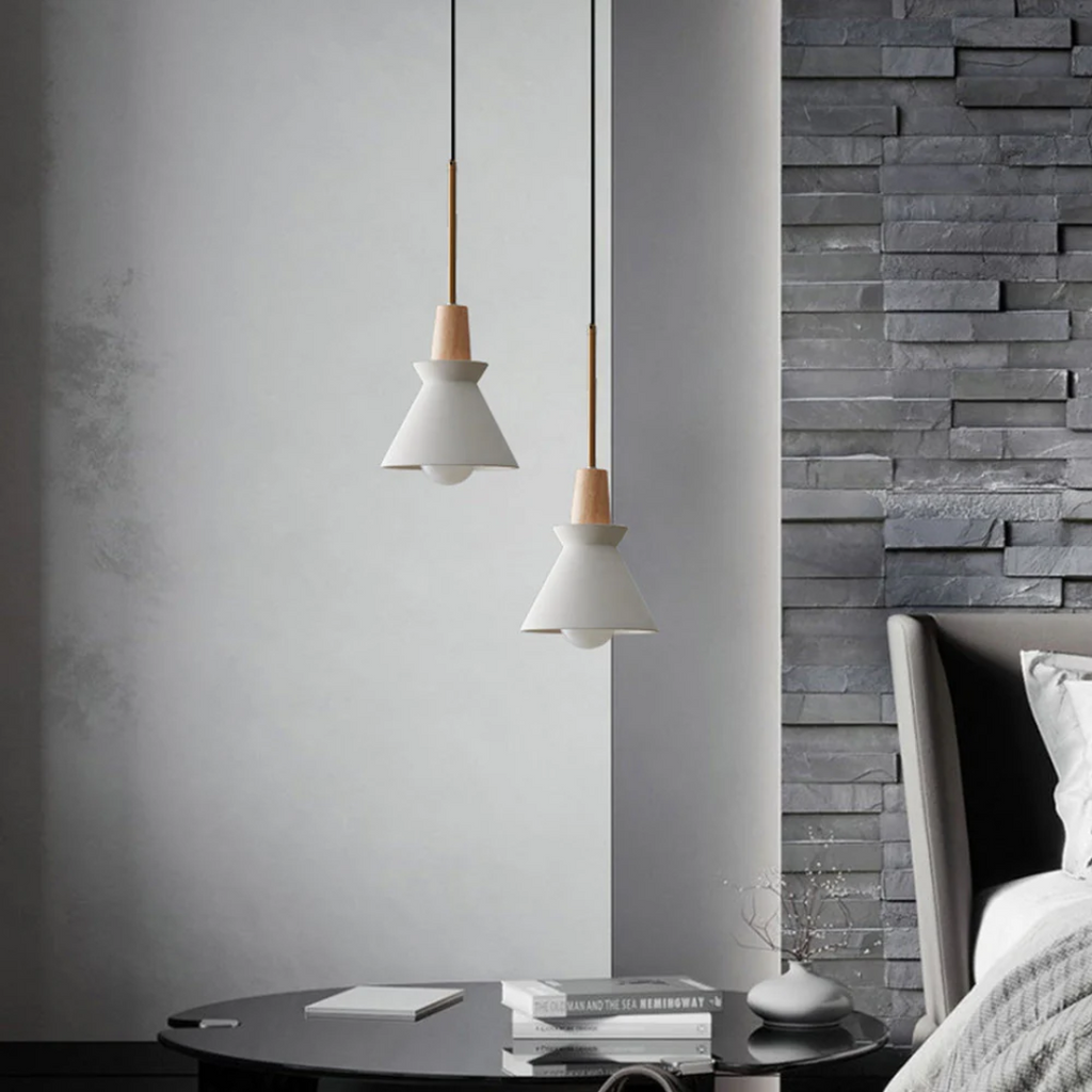 NovaLume Modern Pendant Light White Concrete For Dining Rooms