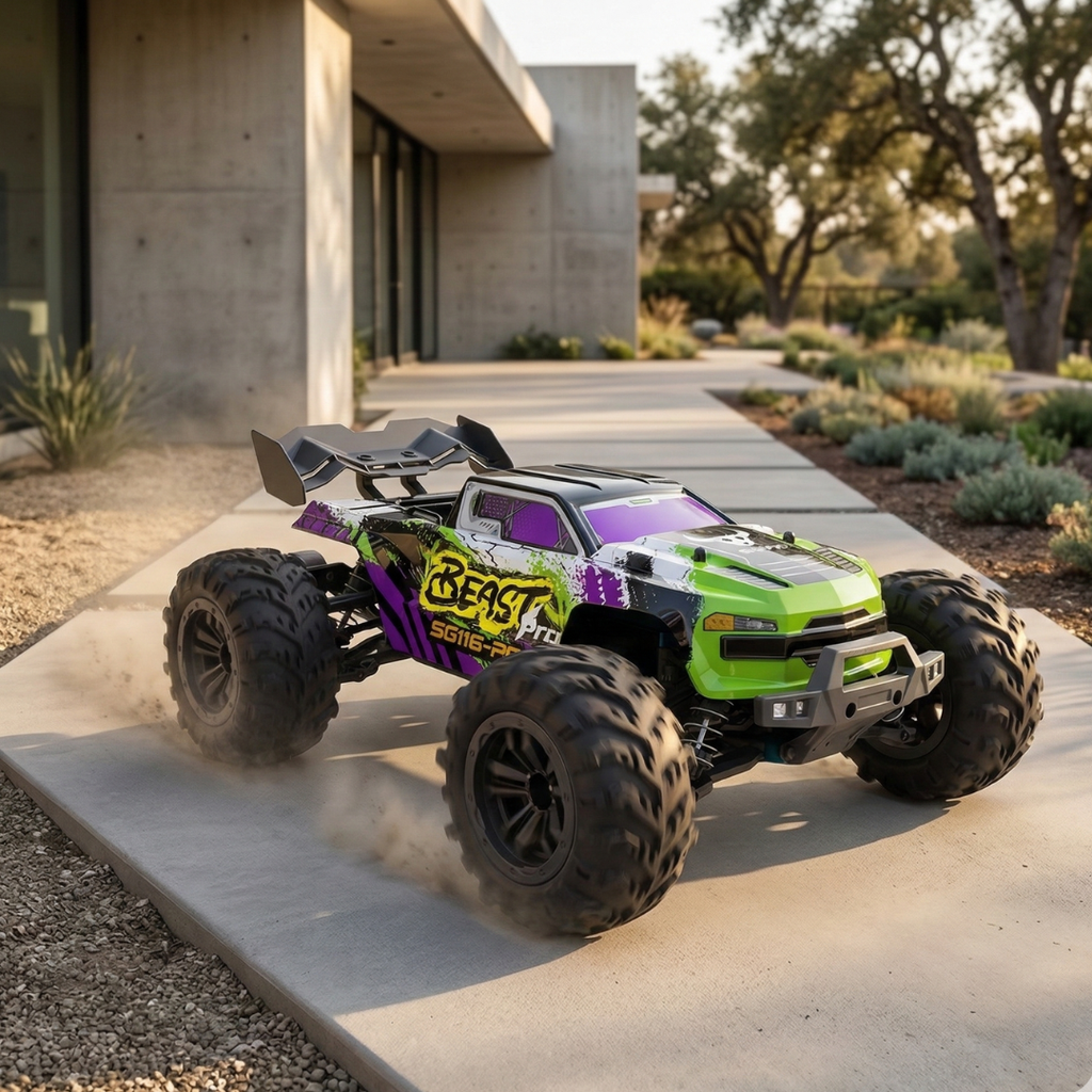 Crawler RC 4WD ad alta velocità brushless in scala 1:16 — Camion radiocomandato