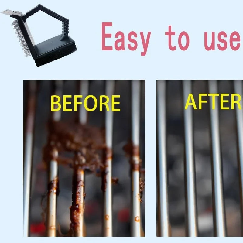 3 in 1 Right Angle Barbecue Grill Brush | Filindra