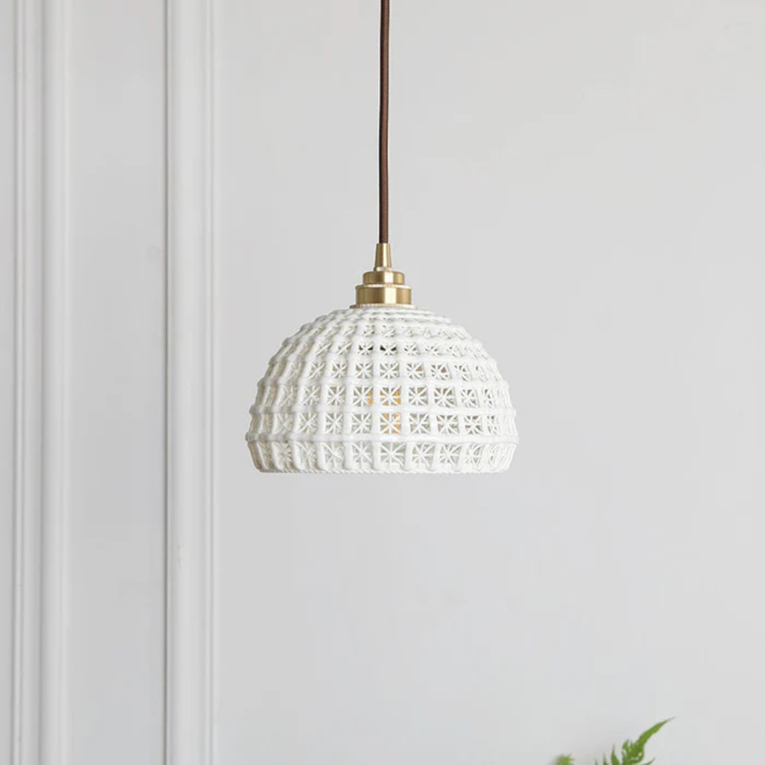Asterra Pendant Light With Minimal Ceramic Design For Dining And Living Rooms