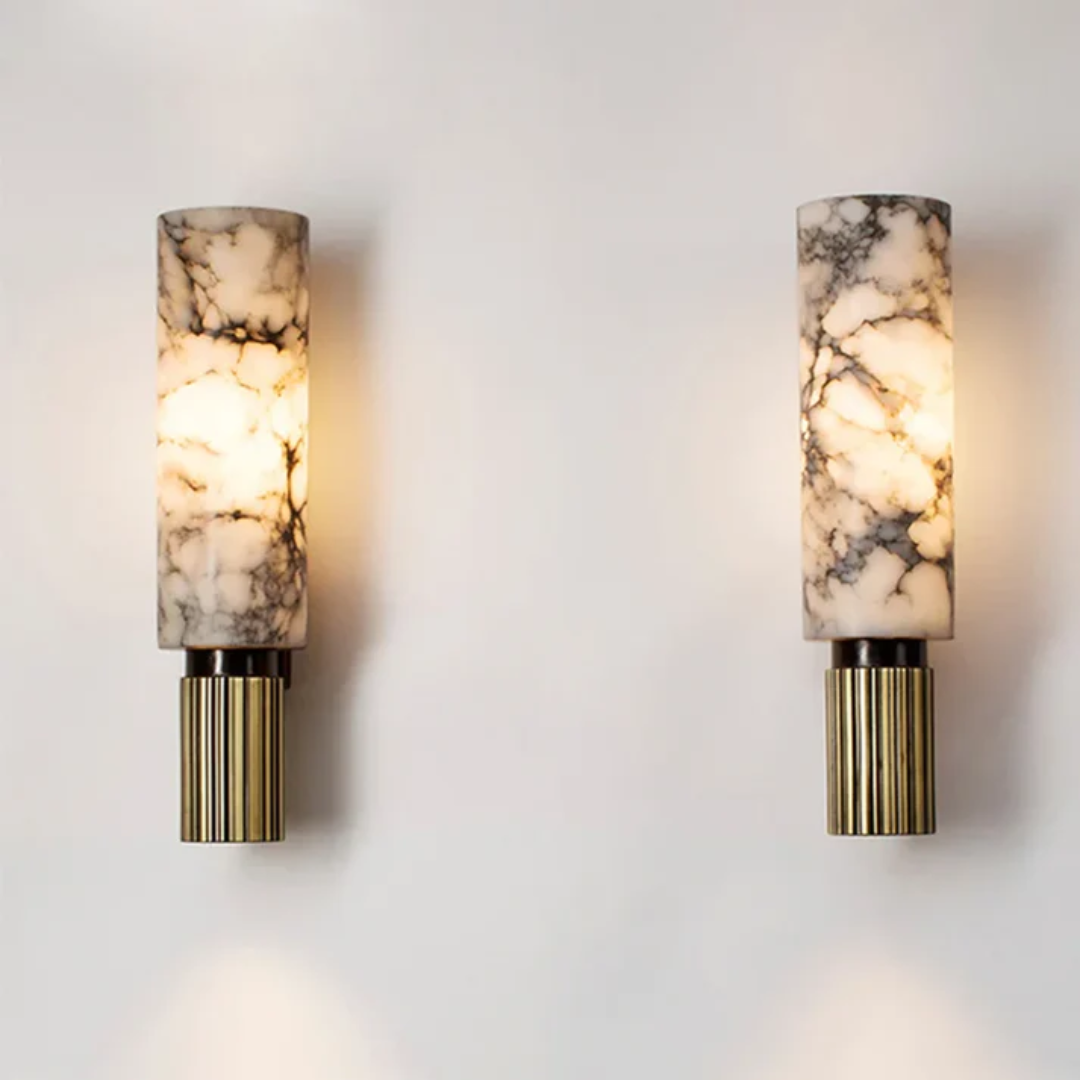 AureaLume LED Copper Marble Wall Sconce For Bedroom And Living Room