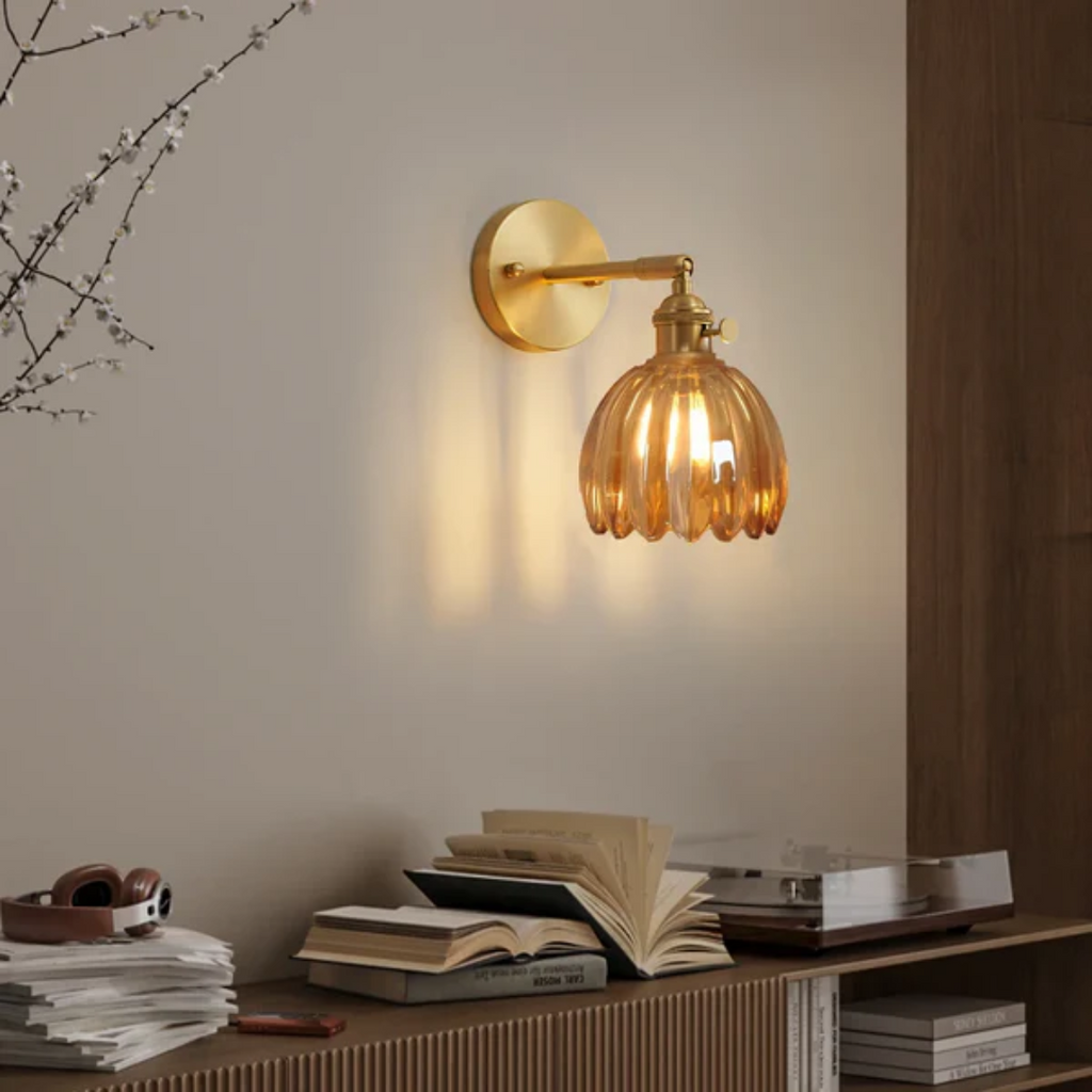 Lumira Glass Tulip Wall Light For Bedroom Ambience Soft Glow