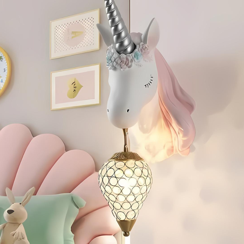 NovaGlow enhjørning natlampe til børneværelser, pink og blå