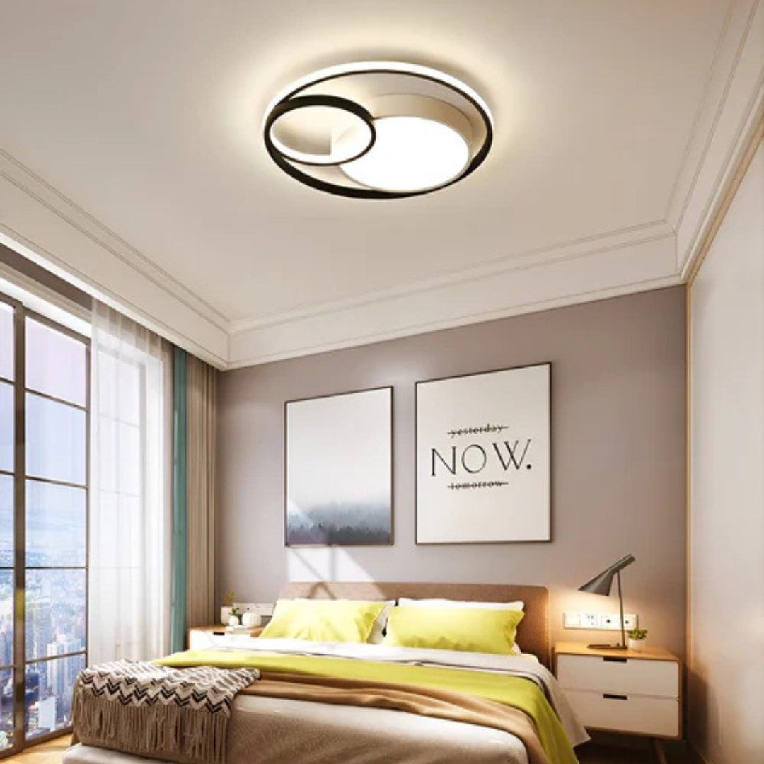 LumaHalo Contemporary Light Fixture With Dimmable LED For Living Rooms And Home Offices