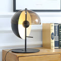 Theia Table Lamp — Vertical Half-Sphere, Horizontal Smoked Screen