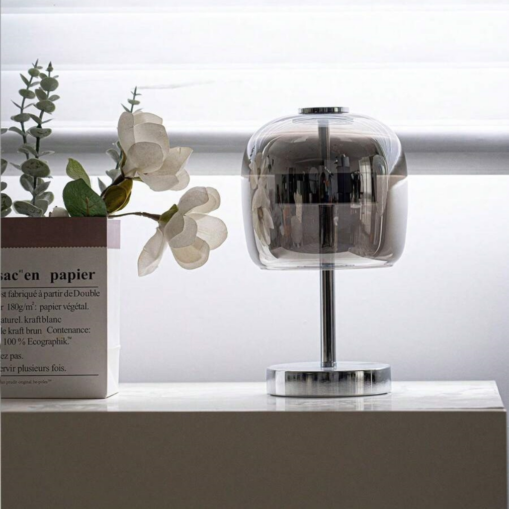 AstraLume Dimmable LED Glass Shade Table Lamp For Living Rooms