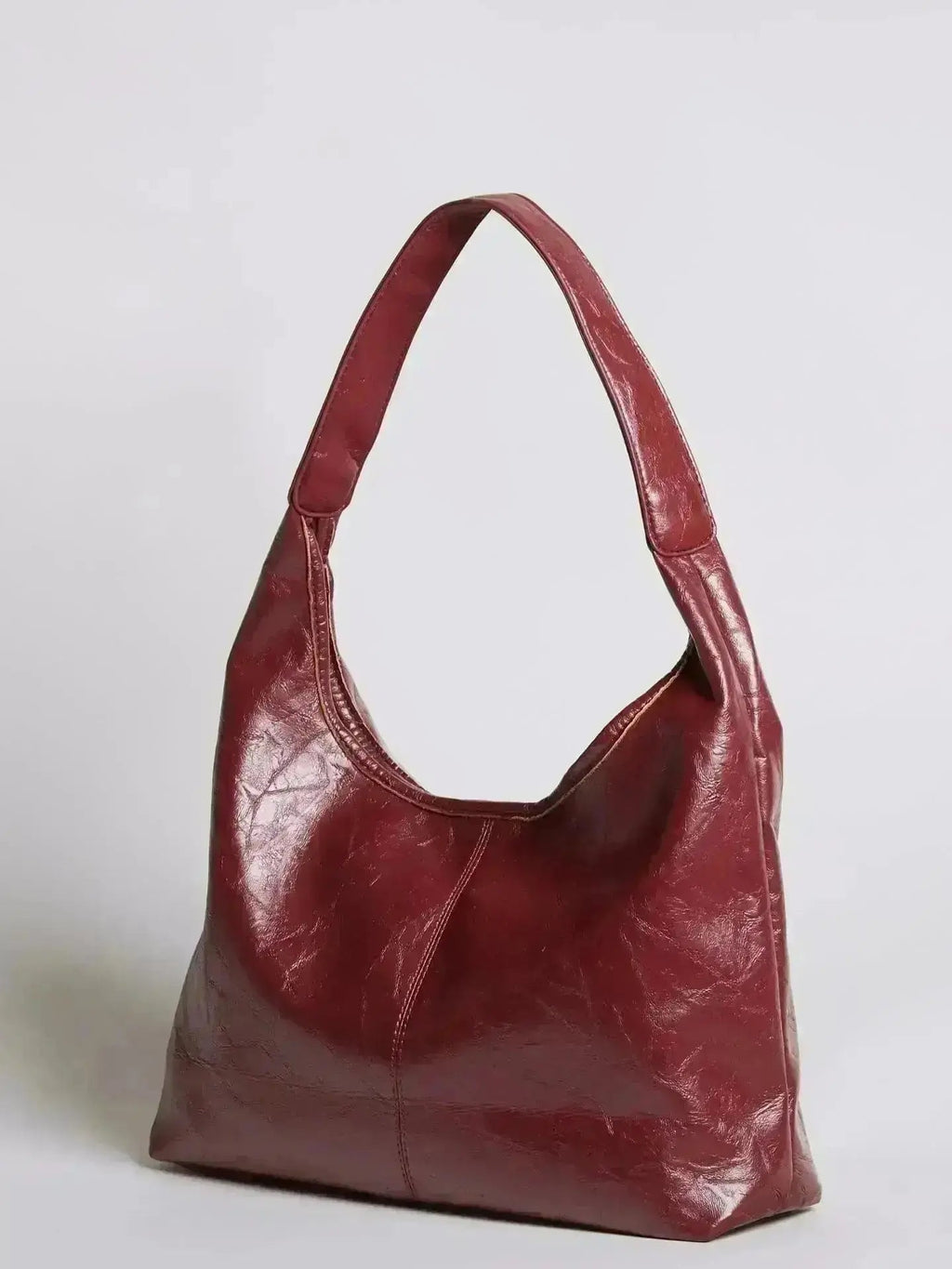 Saco de couro vintage envelhecido — inclui estojo de cosméticos