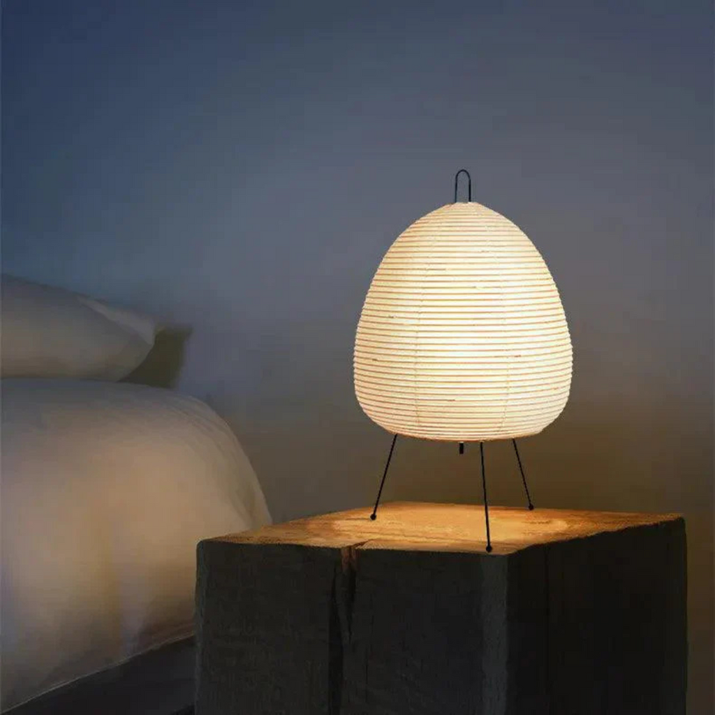 KireiLuma Bamboo Frame Floor Lamp With Shade Of Rice Paper