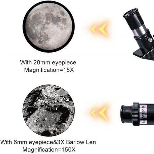 Moonwatcher tragbares Teleskop auf Stativ, 150-fache optische Vergrößerung