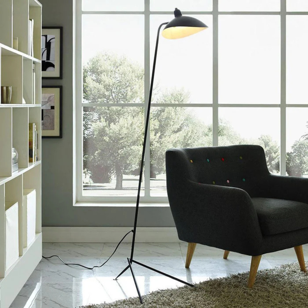 Aerislo Floor Lamp Featuring Adjustable Arms In Minimalist Black