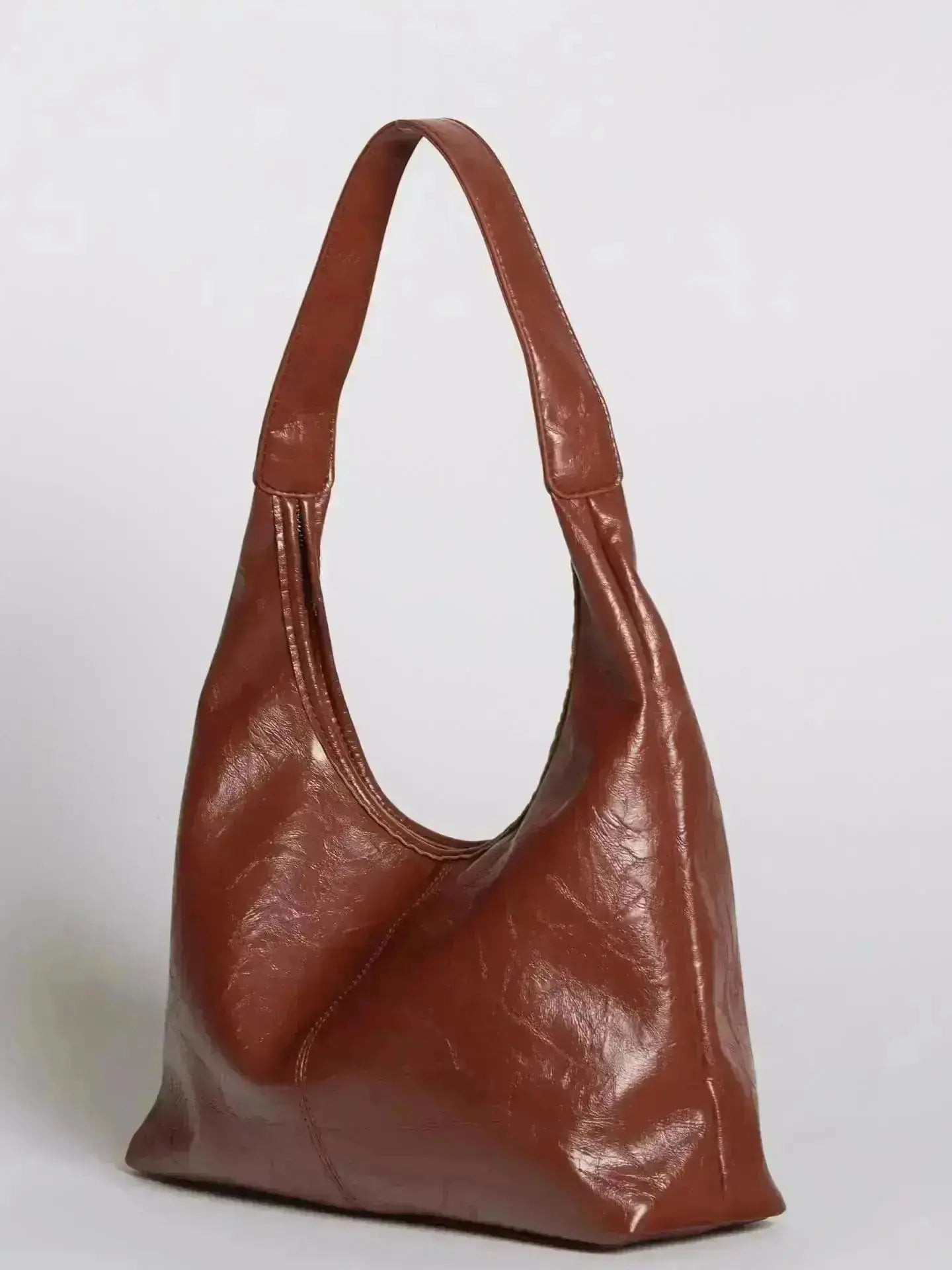 Saco de couro vintage envelhecido — inclui estojo de cosméticos