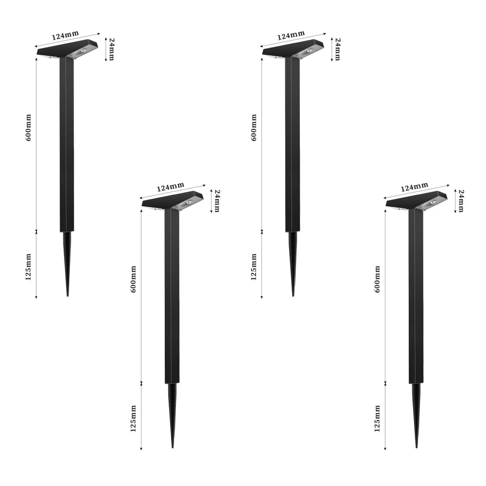 Lampes solaires LED pour allées — Éclairage paysager extérieur étanche