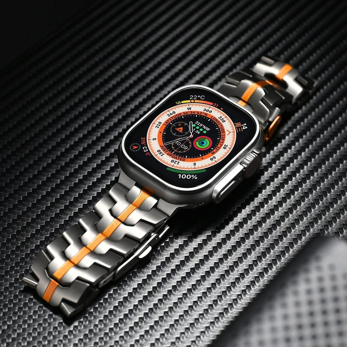 Keith Lane lyxigt armband i titan för Apple Watch, allergivänligt spänne