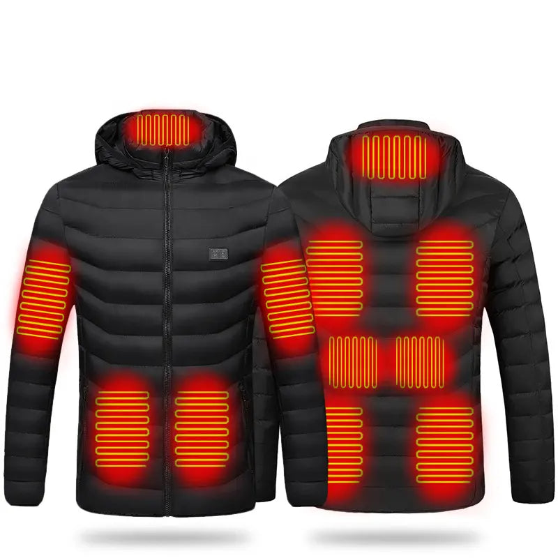 Veste à capuche chauffante électrique à 11 zones — Chaleur hivernale