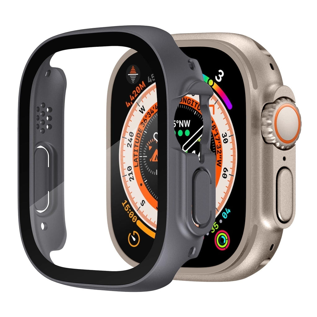 Apple Watch Ultra üveg képernyővédő tok — rápattintható, átlátszó