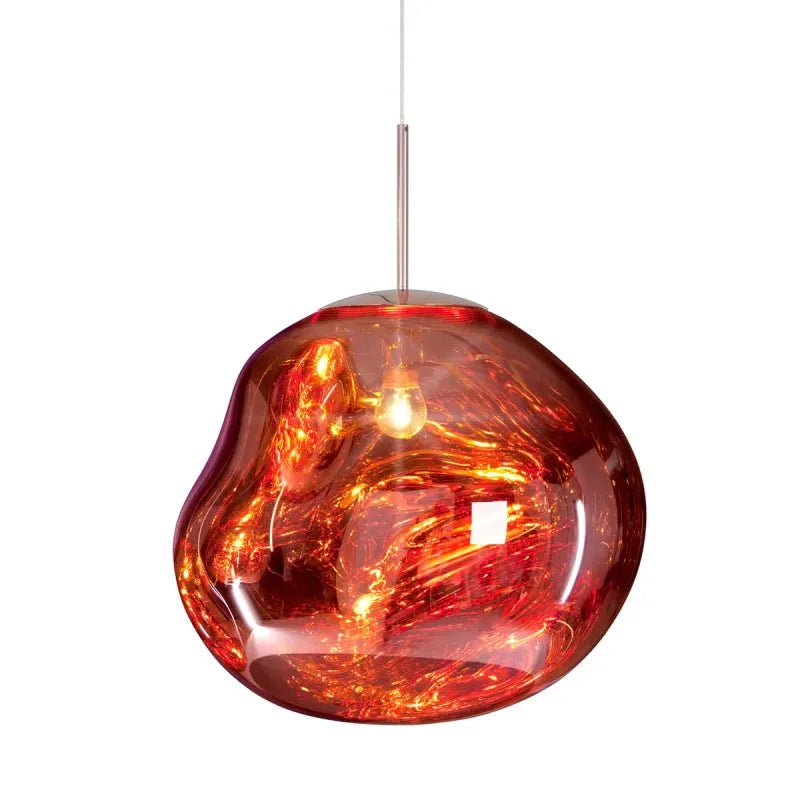 AstraLuma lavapendellampor — flerfärgad glasfinish, organisk smält form, varmt sken