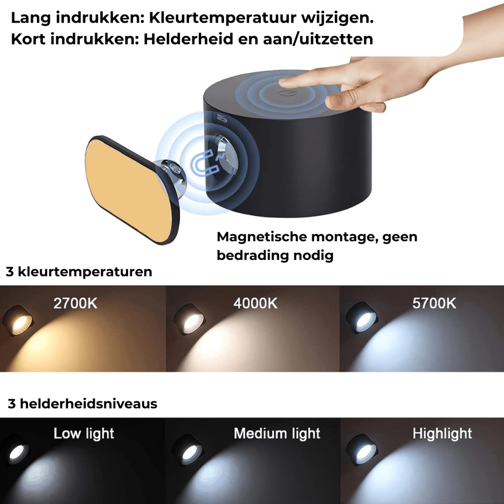 FlexiLamp 360° Wireless Rechargeable Wall Light
