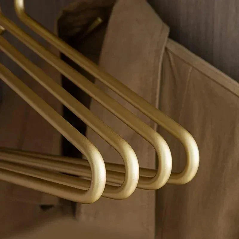 5-teilige Kleiderbügel aus Metall in mattem Vollgold/-silber — Nahtlose Kleiderschrank-Organizer