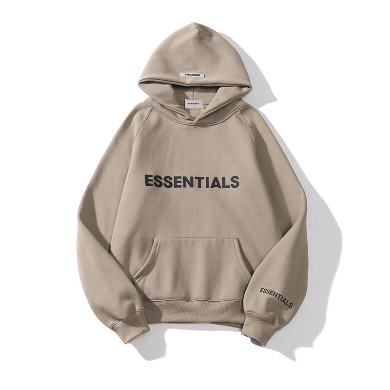 Fear Of God Essentials Hoodie — 100 % bomull, ultramjukt sweatshirtmaterial, känguruficka