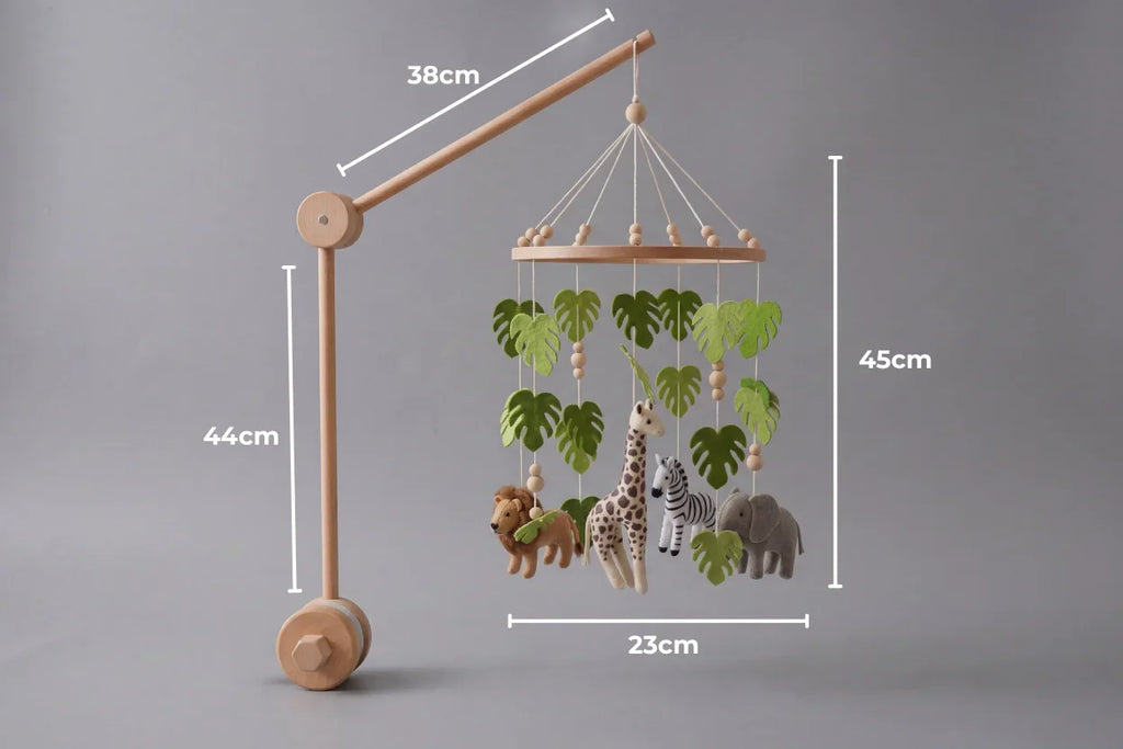 Wooden Baby Crib Mobile — Direct Arm Mount, Minimalist Design