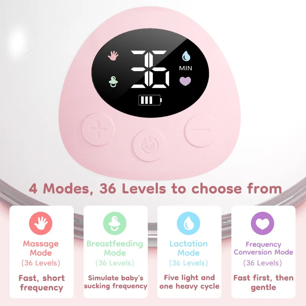Tire-lait électrique portable - 4 modes, 36 niveaux d'aspiration